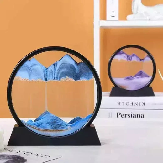 3D Moving Sand Art Picture, Vidro Redondo, Sandscape Do Mar Profundo, Ampulheta, Artesanato Fluindo, Pintura Em Areia, Escritório, Decoração De Casa, Presente