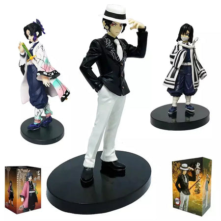 Anime figura demônio slayer figuras kimetsu não yaiba boneca tanjiro nezuko zenitsu estatueta inosuke guerreiro figura de ação modelo brinquedos