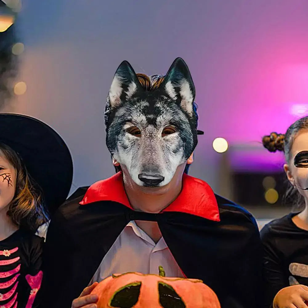 Halloween páscoa lobo máscara assustador animal moda máscara cosplay traje acessórios realista máscara de cabeça para adultos