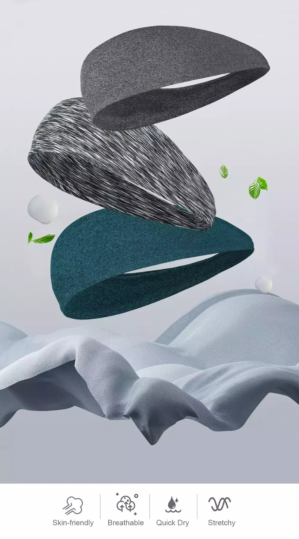 Elastic Absorbent Sports Headband para homens e mulheres, bandagem de cabelo, suor, corrida, fitness, ciclismo, corrida, tênis, ioga, academia