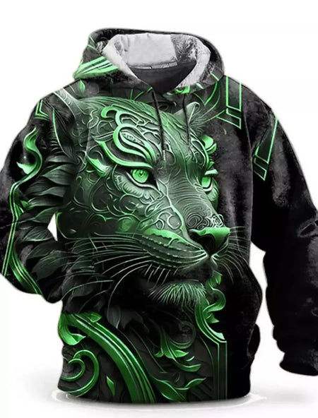 Capuz de manga comprida masculino, moletom com capuz, impressão 3D, bolso frontal, streetwear, moda primavera, novo