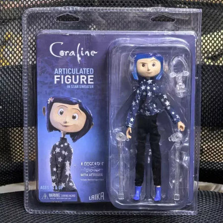 Disney coraline & the secret door filme figura de ação rotação conjunta modelo desktop ornamentos brinquedo crianças presente aniversário