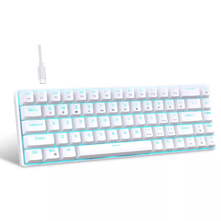 Teclado mecânico para jogos, LED retroiluminado, Interruptor azul, Ergonômico RGB, Quente, Troca, Jogos, PC, Laptop, Escritório, 68 Chaves