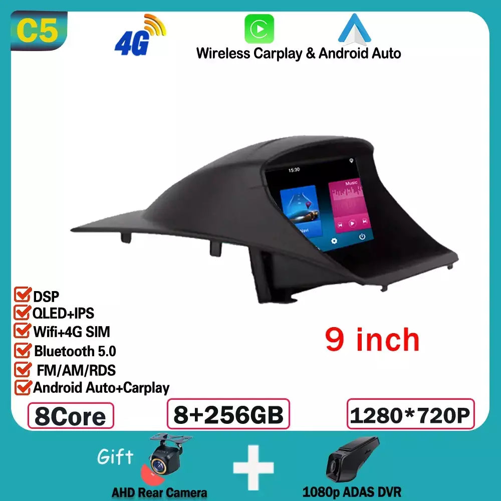Rádio do carro carplay android 15 para ford fiesta mk 6 para ford fiesta mk 7 2008 - 2019 reprodutor de vídeo multimídia tela sensível ao toque gps automático