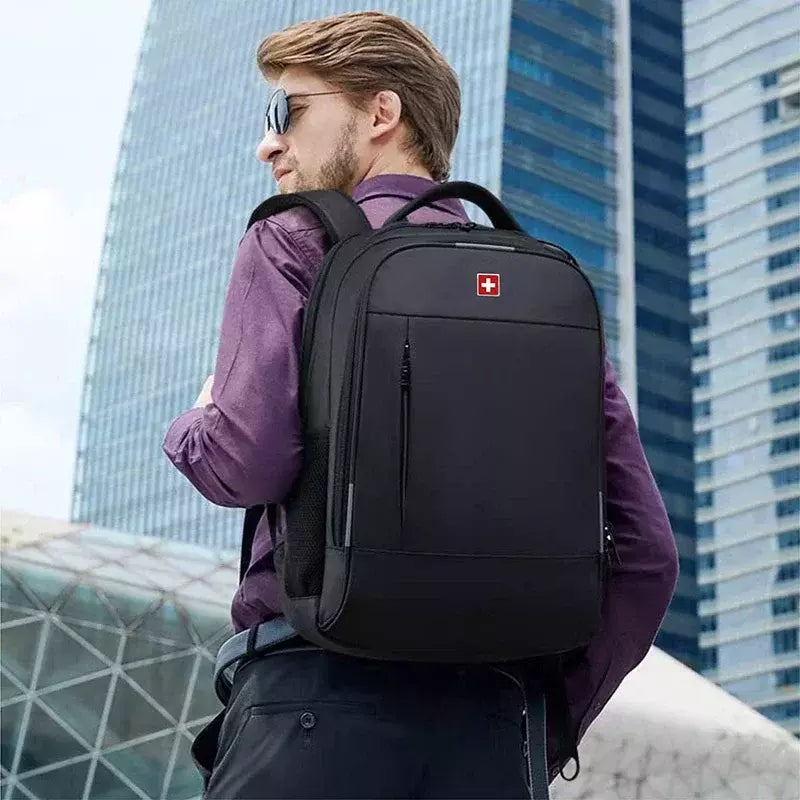 SWISS MILITARY-Mochila impermeável para laptop USB de grande capacidade 17 "para homens, mochila de negócios de moda para escola, mochila