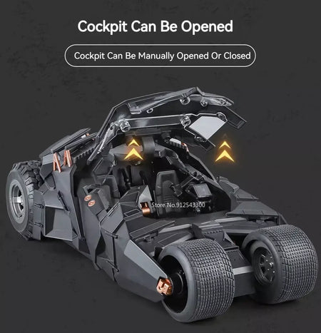 Grande escala 1:18 batmobile modelo de carro brinquedo o cavaleiro das trevas trilogia som luz deslizante spray liga veículos modelos ornamentos presentes