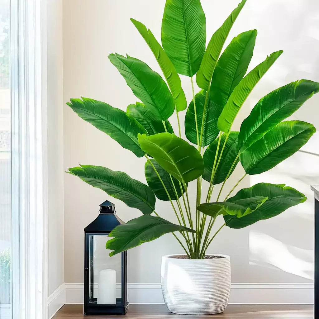 65-125cm/47.2in grande palmeira tropical falso banana planta folhas toque real strelitzia reginae planta de plástico para casa jardim