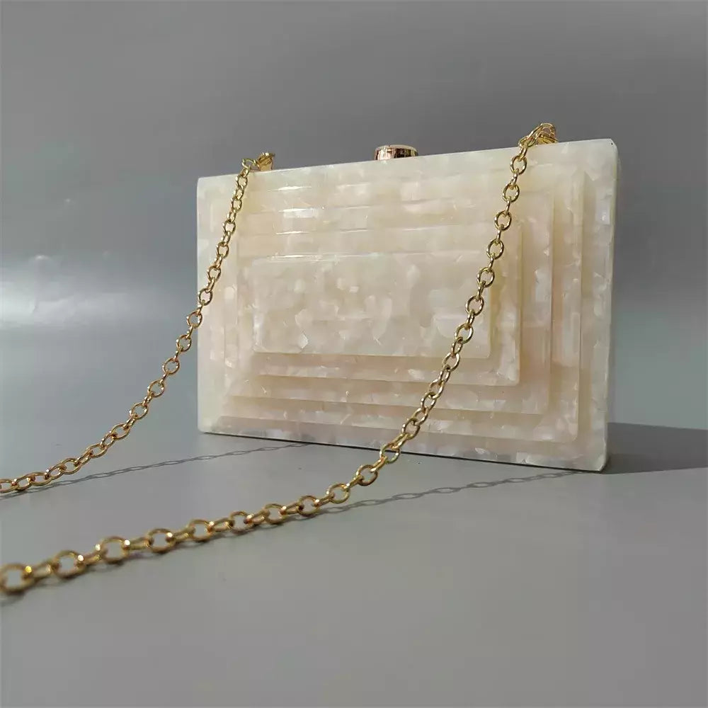 Saco de noite de luxo acrílico para mulheres, sacos na moda, bolsas de marca verde, bege, festa, casual, caixa bonito, mini embreagem, bolsa, carteira, carteira, novo