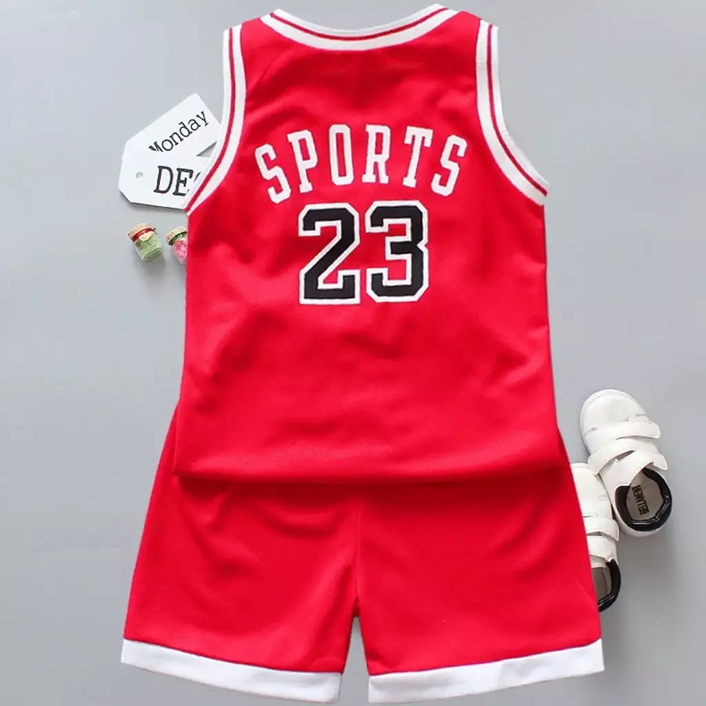 Conjunto de roupas infantis de verão, roupas esportivas de basquete, tops sem mangas + shorts, 2 peças/terno, meninos e meninas