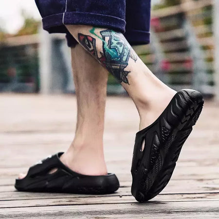 Sandálias antiderrapantes clássicas masculinas, chinelos confortáveis ao ar livre, sapatos macios de EVA, moda jovem, verão, venda quente
