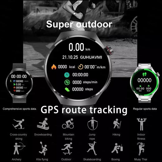 Xiaomi para pro relógio inteligente masculino 4 pro amoled tela hd bluetooth chamada gps nfc freqüência cardíaca açúcar no sangue smartwatch 2024 novo