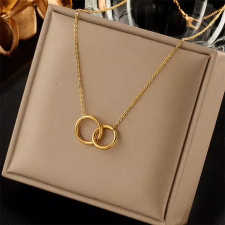 Dieyuro 316l aço inoxidável simples coração amor circular borla colar senhora tendência moda clavícula corrente jóias presente glamouroso