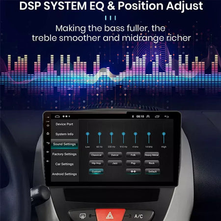 Android 10 2 din reprodutor multimídia do carro para peugeot 107 toyota aygo citroen c1 2005-2014 unidade principal estéreo navegação gps bt wifi