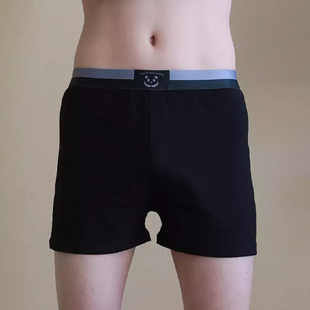 100% algodão macio solto respirável roupa interior masculina moda panda impressão sólida malha pj calças cintura alta elástica pijamas boxers