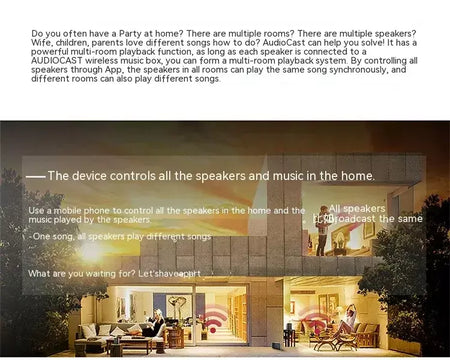 Audiocast m5 sem fio wifi música áudio streamer receptor audiocast ieast pplaydlna para airplay áudio música adaptador multi sala
