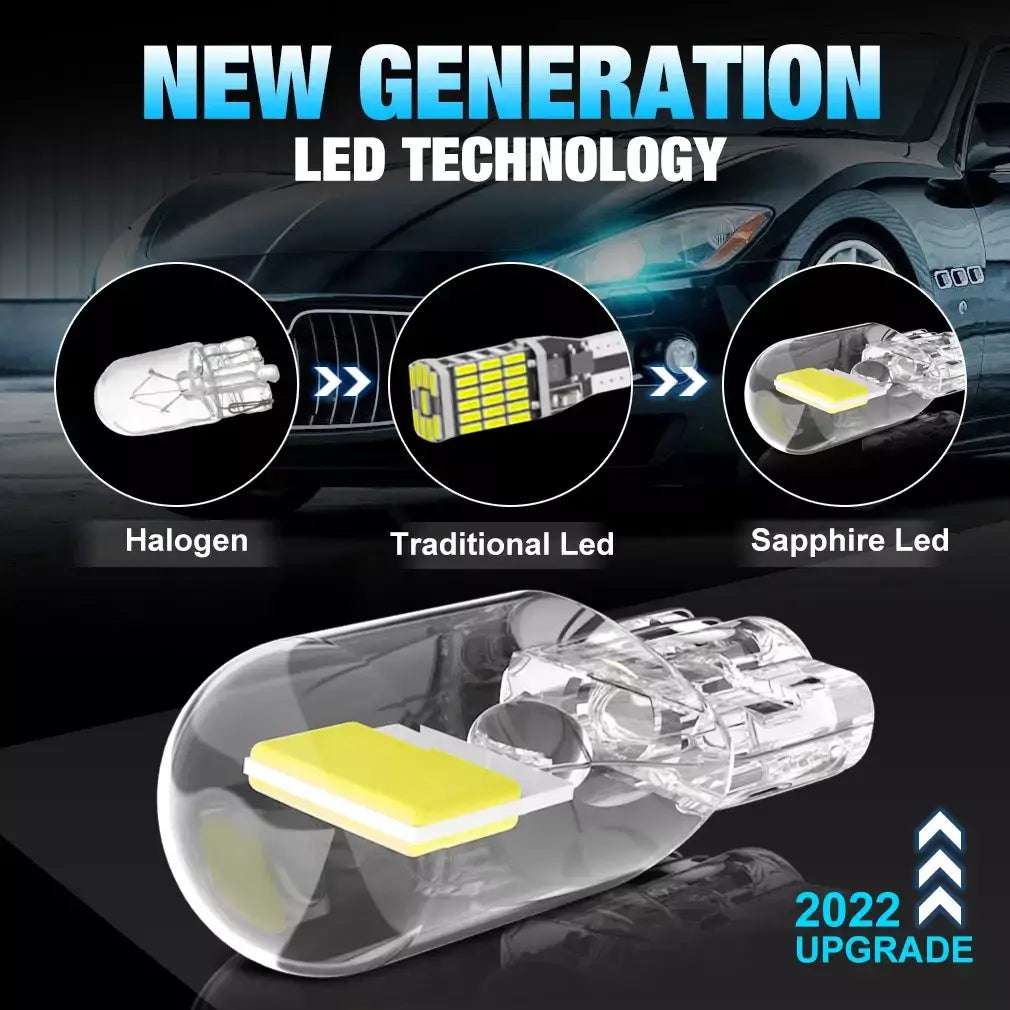 2/6x w5w t10 lâmpadas led canbus w5w safira cob drive-free led cunha lâmpada 6000k 168 194 led 5w5 interior do carro cúpula lâmpada de leitura