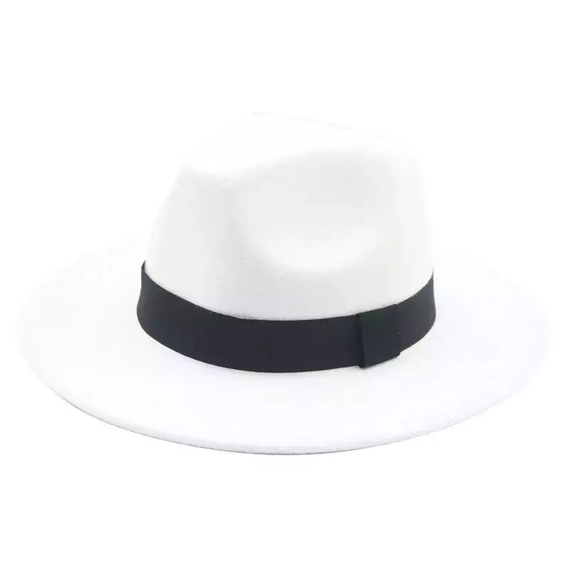 chapeu feminino chapeu chapeu masculino gorro Chapéu fedora mulheres fita banda homens chapéus de aba larga igreja casamento clássico bege branco chapéu do inverno das mulheres dos homens 2021 new gorras hombre