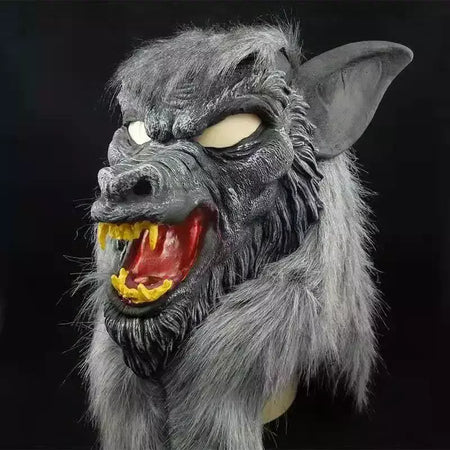 Horror lobisomem trajes halloween cosplay máscara de lobo lobisomem garras conjunto luvas terror role play brincadeira adereços assustador lobo chapelaria