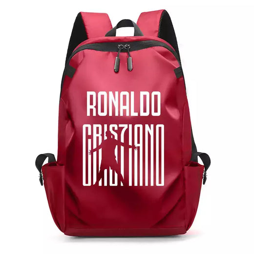 Mochila portátil impermeável para homens, mochila impressa super estrela do futebol, sacos de livros escolares universitários, menino e menina, CR7