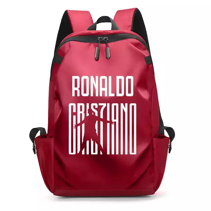 Mochila portátil impermeável para homens, mochila impressa super estrela do futebol, sacos de livros escolares universitários, menino e menina, CR7