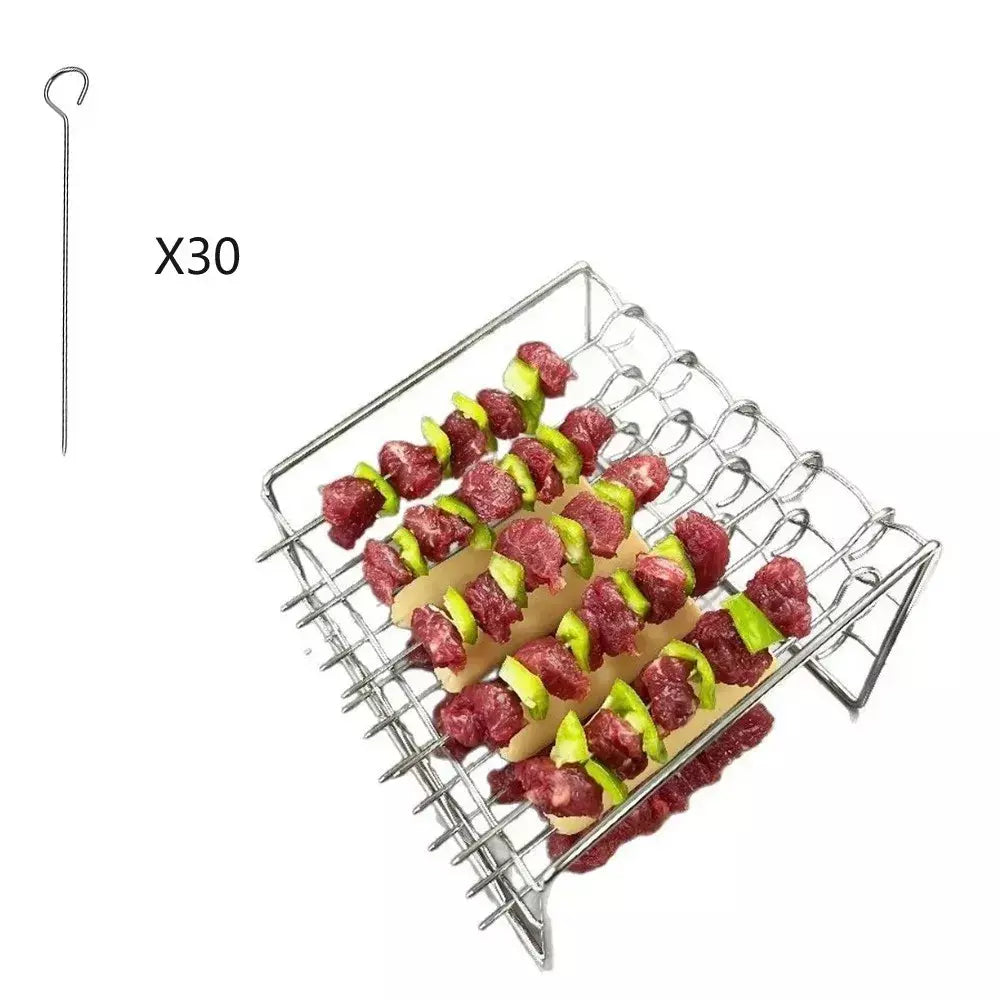 Suporte de churrasco de aço inoxidável de alta qualidade, rack de cozinha de três camadas, fritadeira de ar, conjunto de grelha ao ar livre, fritadeira elétrica de ar