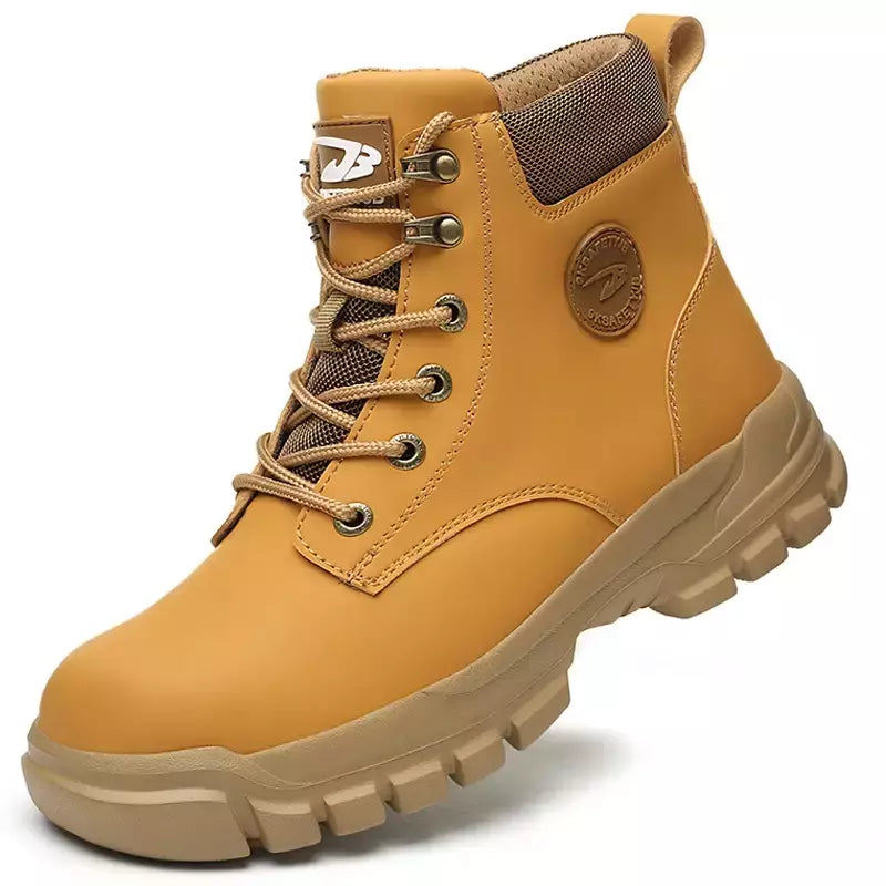 Botas de proteção de aço masculino, Anti-Smash, Anti-Punção, Trabalho, Segurança, Indestrutível, Impermeável, Inverno