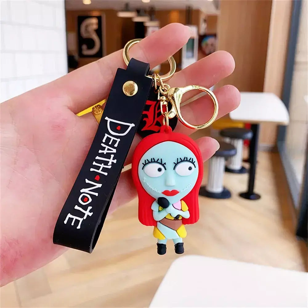 Disney pesadelo antes do natal chaveiro personagem aterrorizante figuras dos desenhos animados bonito chave pingente mochila decorações brinquedo presente