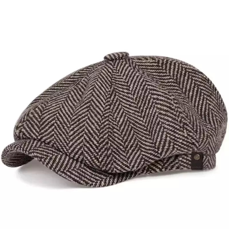 Selvagem casual masculino chapéu de jornaleiro, boné octogonal, britânicos pintores chapéus, boinas, espinha de arenque bonés lisos, boinas hip hop, outono, inverno