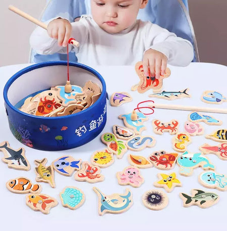 Montessori brinquedos de pesca para crianças, Desenhos animados, Vida marinha, Cognition Fish Games, Interativo pai-filho, Brinquedo educativo