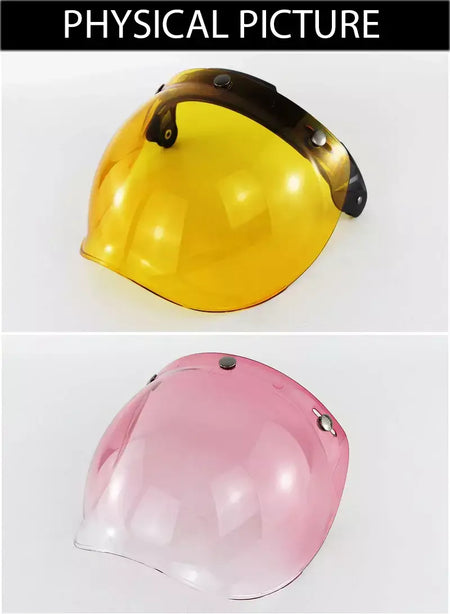 Capacete de motocicleta bolha escudo viseira anti-nevoeiro proteção uv lente hd para capacete retro rosto aberto meio capacete bolha óculos lente