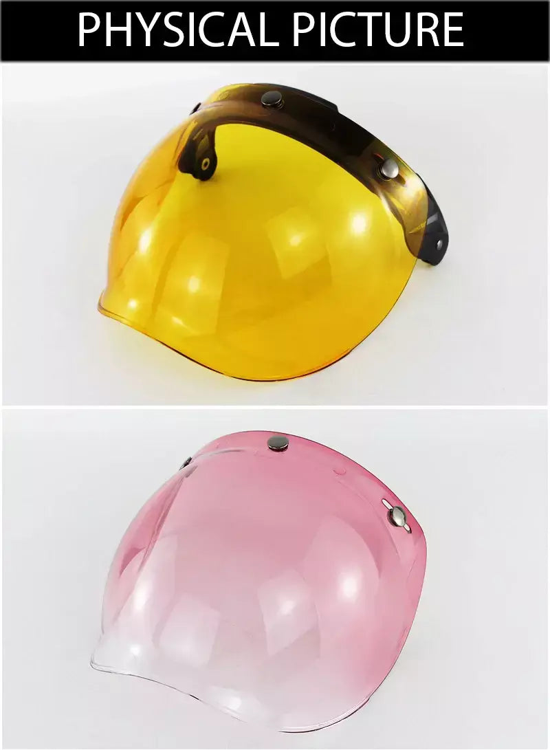 Capacete de motocicleta bolha escudo viseira anti-nevoeiro proteção uv lente hd para capacete retro rosto aberto meio capacete bolha óculos lente