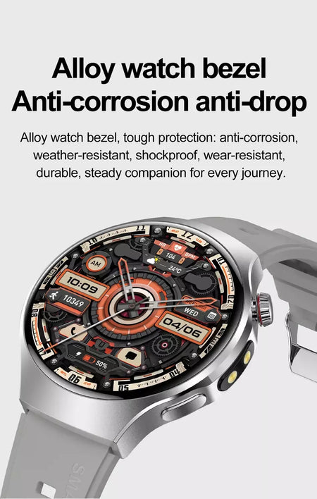 Novo relógio inteligente masculino tela de toque completa bússola bluetooth chamada lanterna esportes atividade fitness freqüência cardíaca à prova dwaterproof água smartwatch