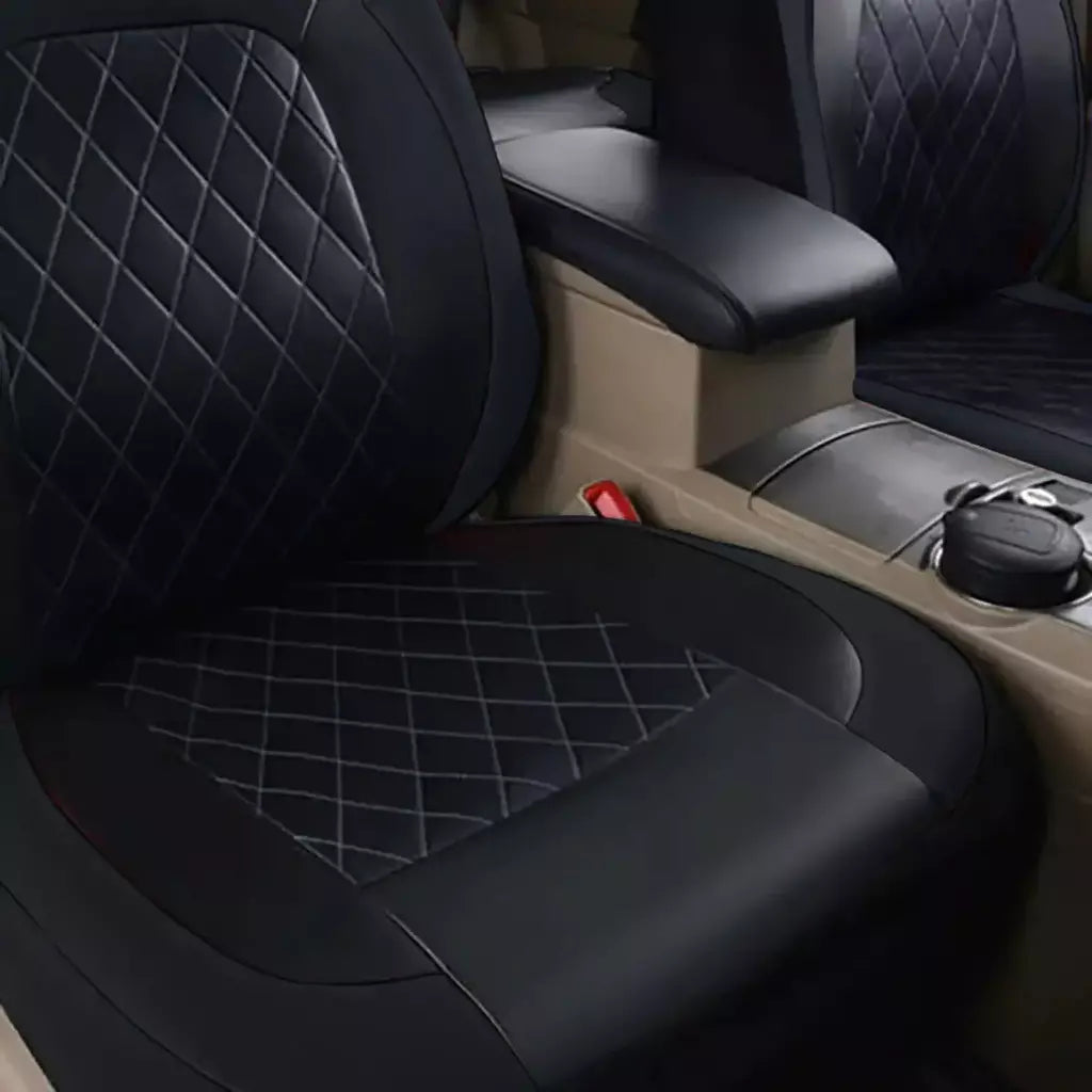 Capa de assento de carro de couro PU para todas as estações, protetor de assento totalmente cercado, à prova d'água, ajuste universal, sedan, suv, captador, assento de caminhão