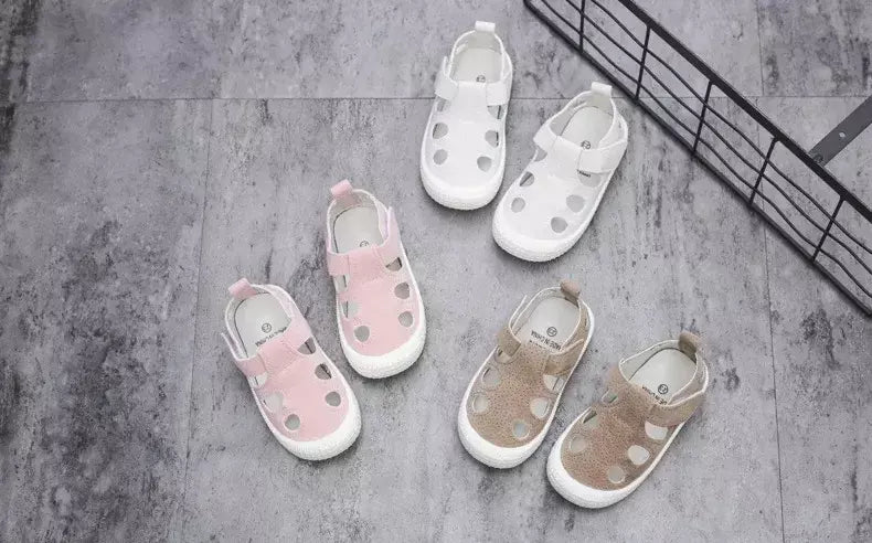 Crianças metade sandálias meninos esportes sapatos casuais recortes oco moda 2024 nova primavera verão crianças meninas sandálias 21-30