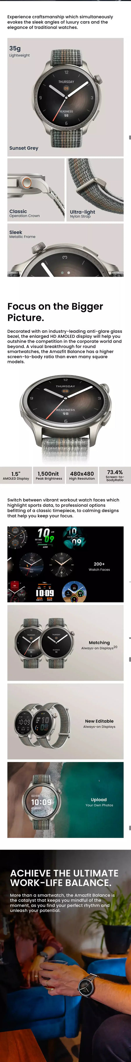 in stock Amazfit Balance 46mm Relógio Inteligente Treinador Do Sono Dual-Band GPS 150 + Modos Esportivos Relógio Inteligente Prontidão Para Android IOS Phone