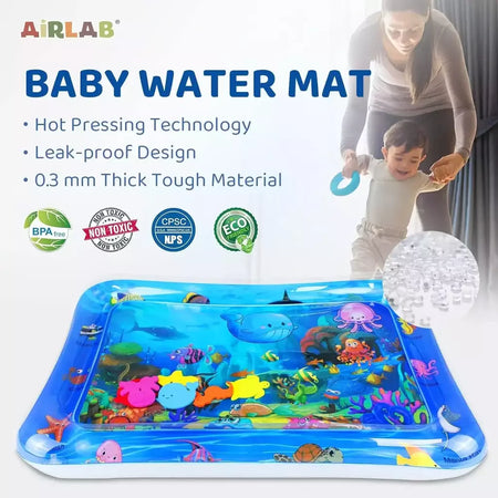 Tapete de jogo sensorial de água engrossado tapete de água inflável para gato e cão pet playmat com peixe mar oceano tema brinquedo sensorial água