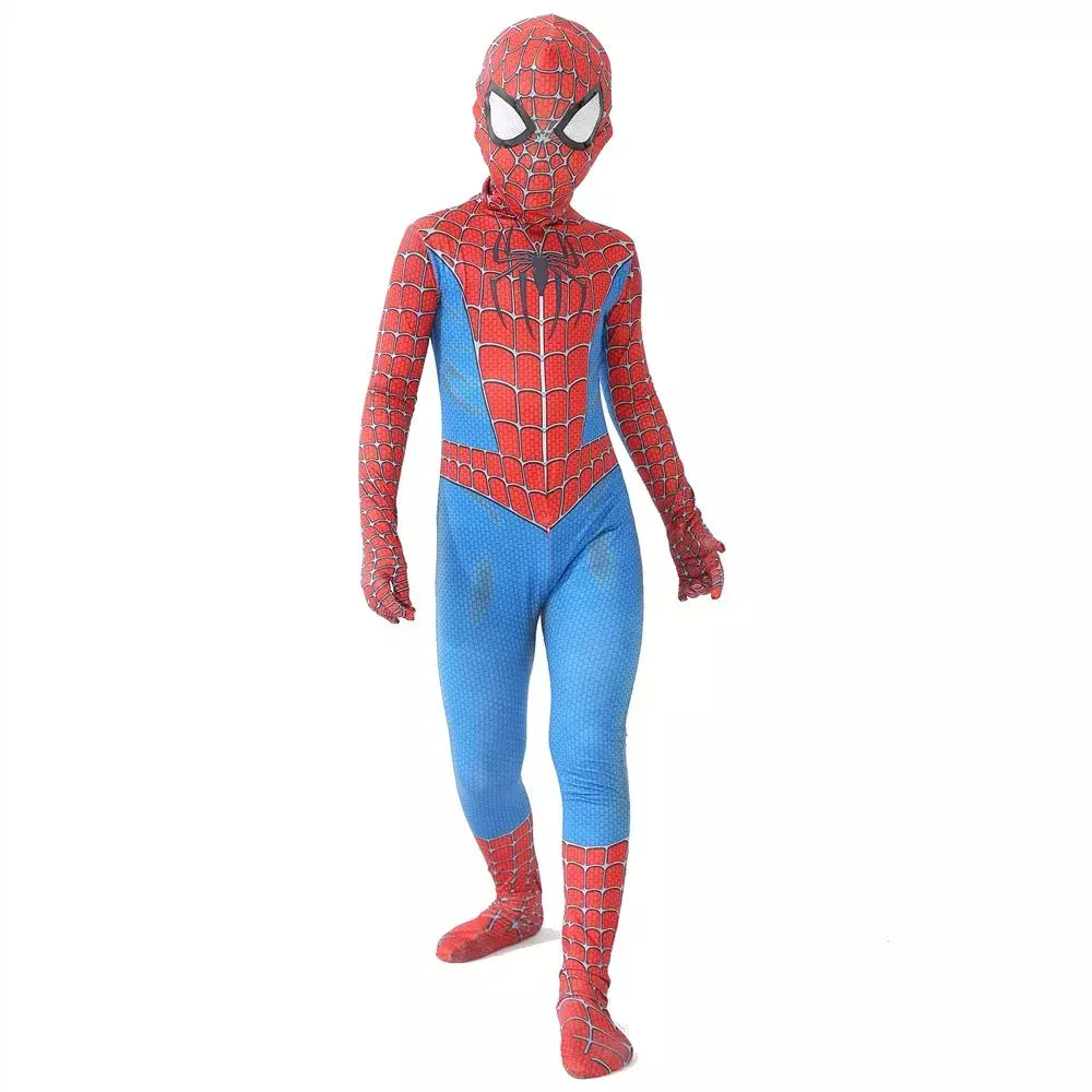 Tamanhos 100-190 traje do homem aranha presente de aniversário festa vestir-se homem-aranha clássico milhas super-herói cosplay traje