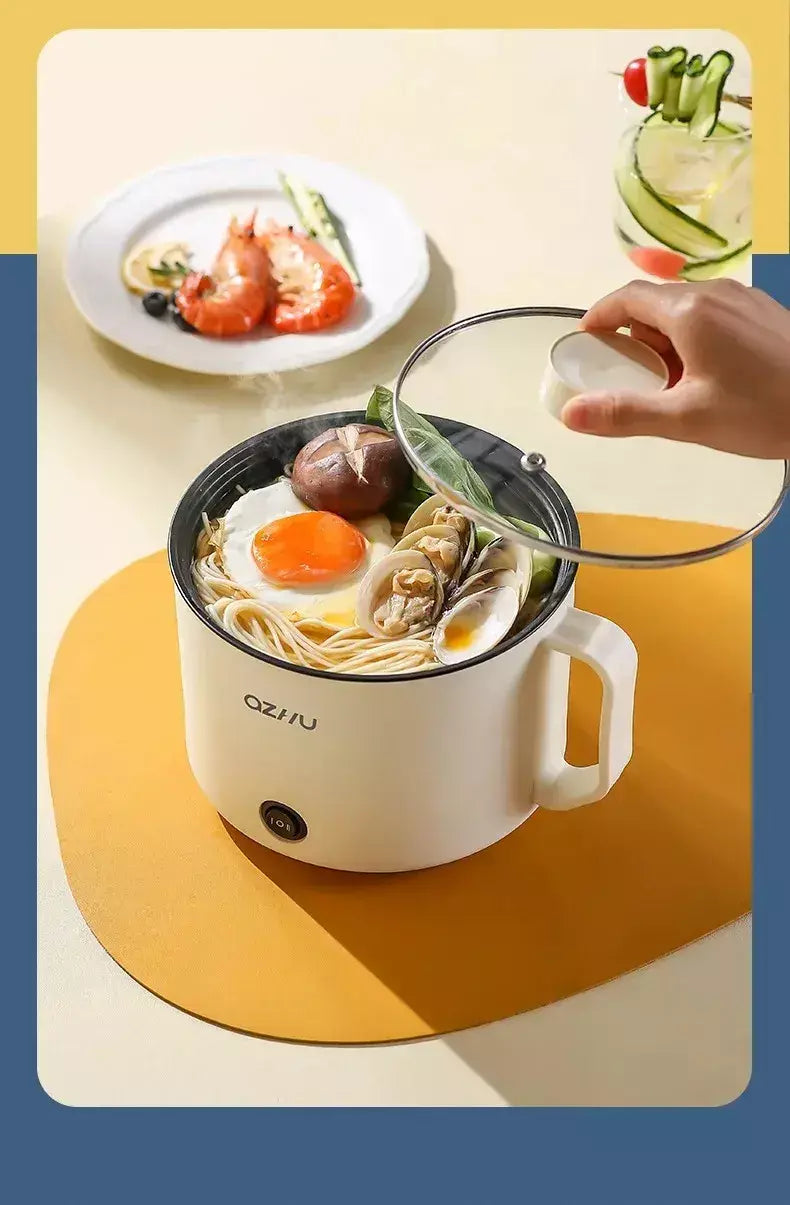 Panela elétrica de arroz multifuncional, 1,8l, pan de aquecimento, macarrão, ovos, sopa, vaporizador, antiaderente, eletrodoméstico
