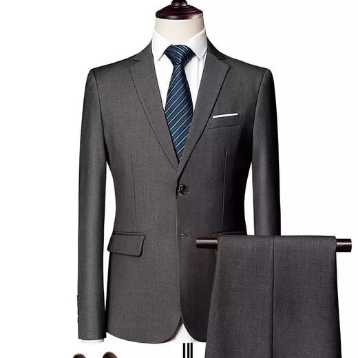 (Jaqueta + Calças) Últimas Homens Terno Set Blazers Formais Slim Fit Negócios Smoking 2 Pcs Terno Do Noivo Vestido de Noiva Homem Terno S-6XL