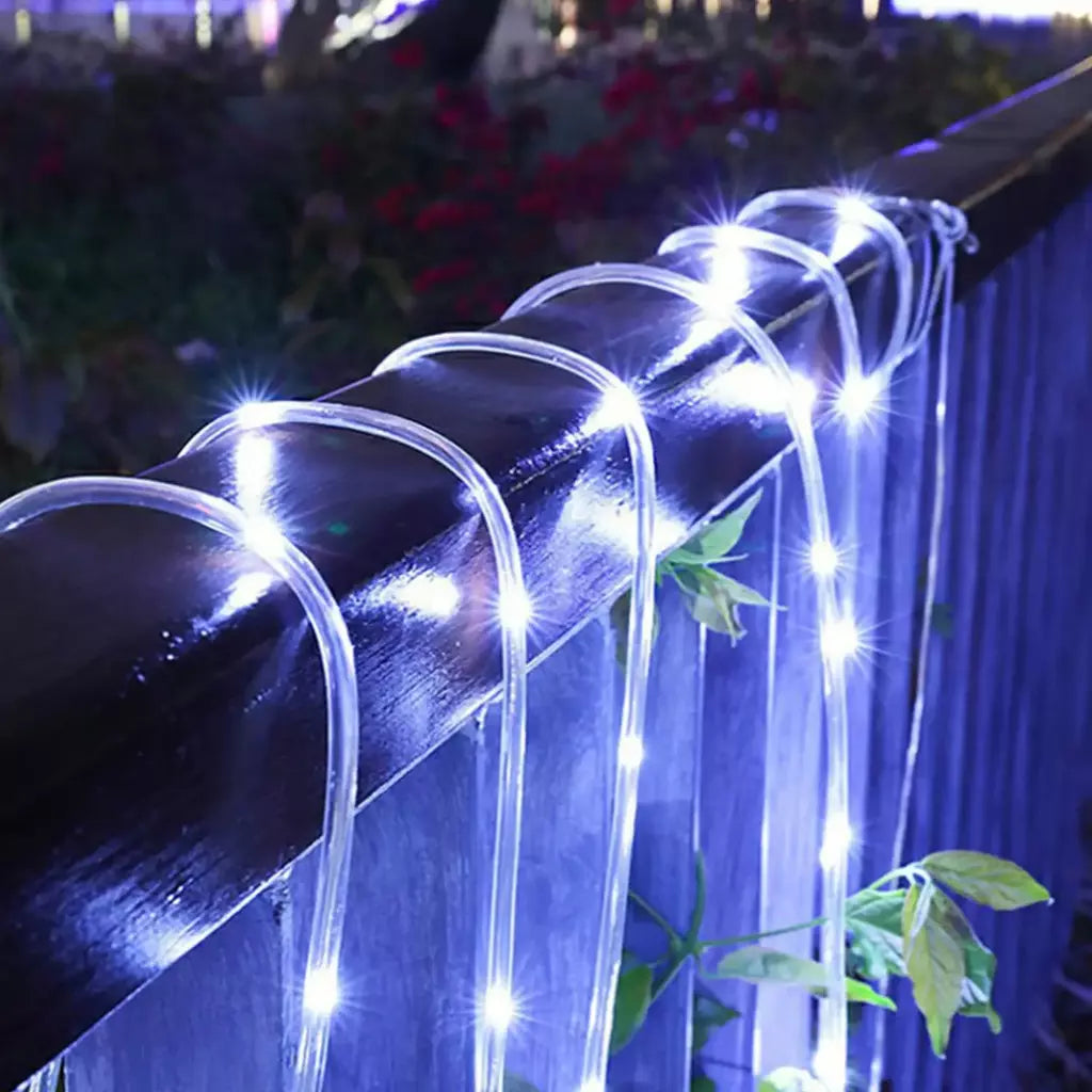 Led solar corda luz de tira corda 7m jardim iluminação rua guirlanda natal luzes fadas ao ar livre ip65 à prova dip65 água tubo lâmpada