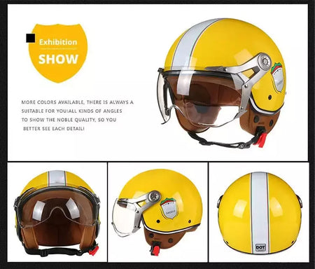 Vintage tt & cocascos capacete da motocicleta jet com viseira moto equitação 3/4 aberto meio capacete retro scooter capacete moto