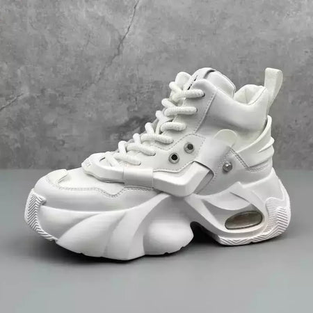 Botas masculinas de alta qualidade 2024 outono nova tendência resistente ao desgaste botas de couro sintético casual rendas até altura crescente botas de moda