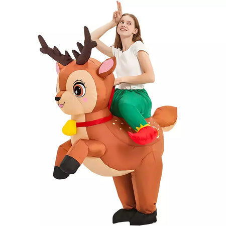 Adulto galo inflável traje engraçado unicórnio elk animais terno inflável halloween carnaval meio corpo explodir terno para cosplay