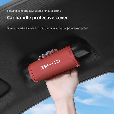 2 pçs carro anti deslizamento puxar luva interior do carro alça de couro protetor capa para byd tang s7 g3 m6 f3 atto 3 e6 qing yuan canção f3r