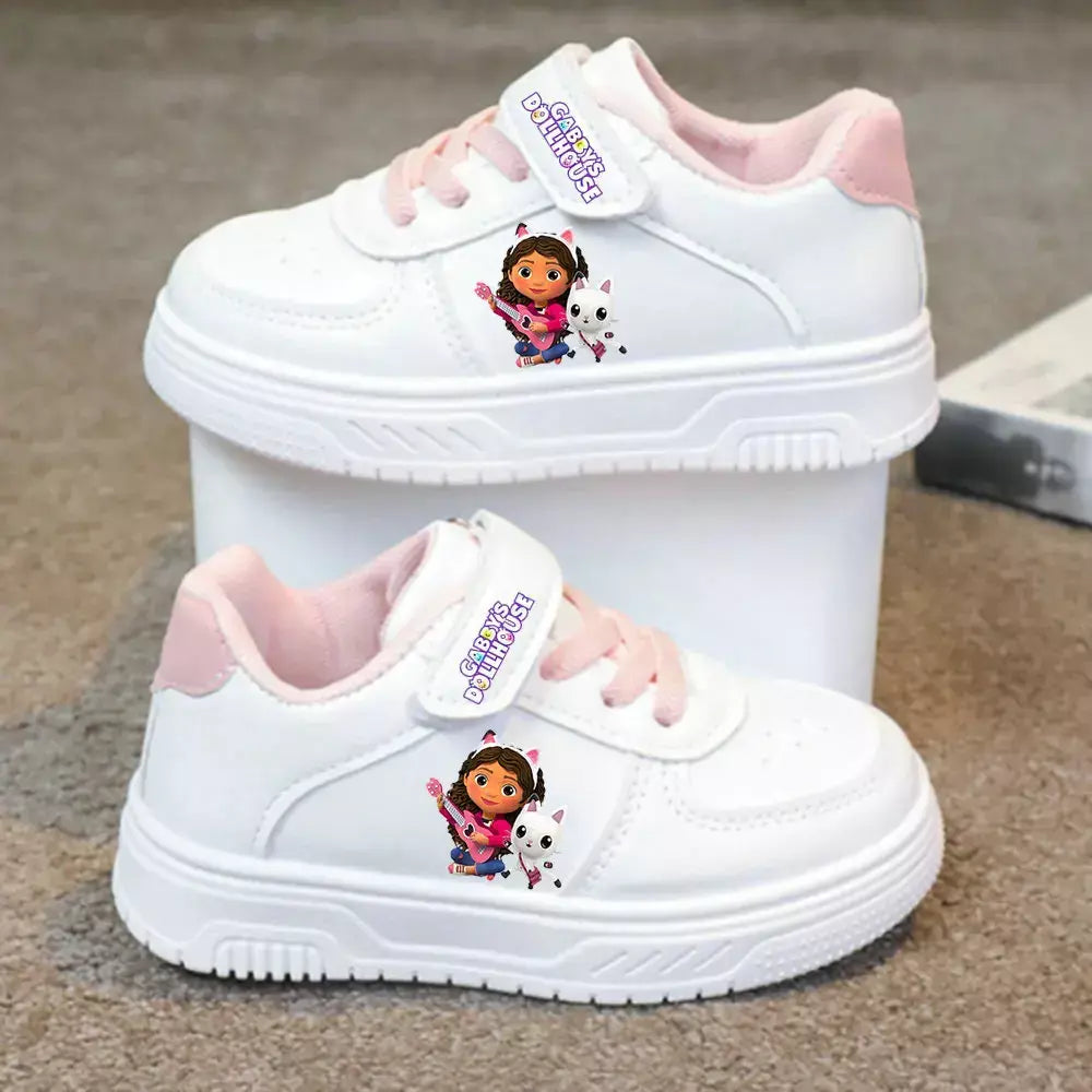 Gabby casa de bonecas cesta sapatos bonito anjo tênis casal sapatos brancos crianças tênis casuais ponto esporte sapatos tamanho 26-37