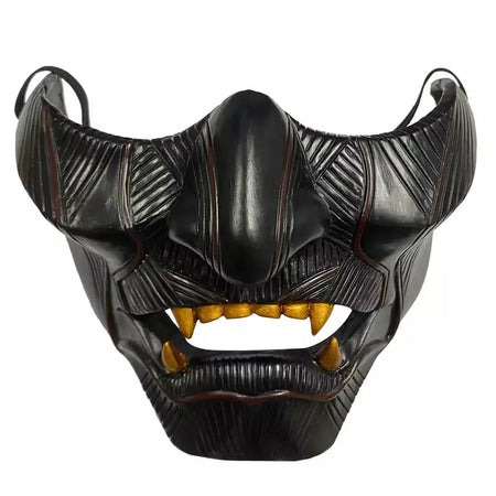 Fantasma de tsushima máscara jin sakai cosplay meia face samurai guerreiro rosto prop halloween hannya máscara decoração festa prop resina