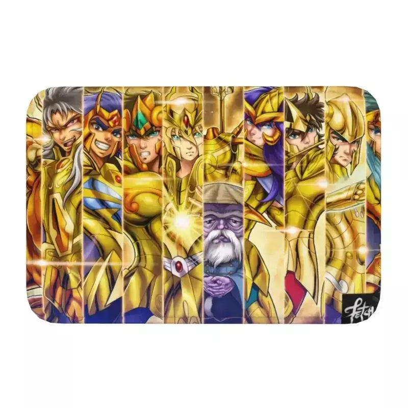 Personalizado cavaleiros do zodíaco saint seiya pegasus fantasia capacho tapete antiderrapante banheiro cozinha garagem tapete 40*60cm