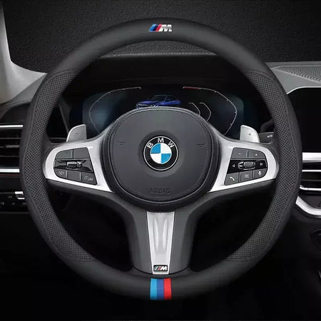 Para bmw m capa de volante do carro g20 f11 e87 f30 f10 x3 g01 x5 f40 f16 m3 x1 x7 1 3 5 7 série couro antiderrapante acessórios