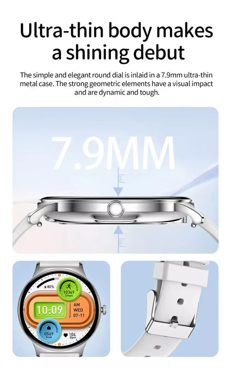 Para huawei novo ultra fino amoled relógio inteligente tela feminina sempre exibir tempo freqüência cardíaca bt chamando high-end moda smartwatch