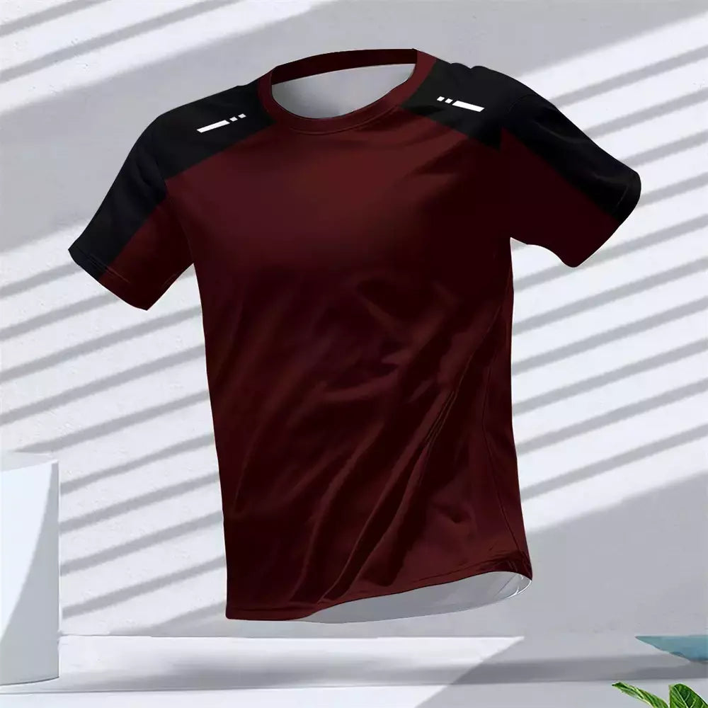 New Hot-Selling Outdoor Running Sports Respirável Quick-Secagem Roupas de Fitness Casual Wear Impressão 3D Em Torno Do Pescoço Adulto T-Shirt